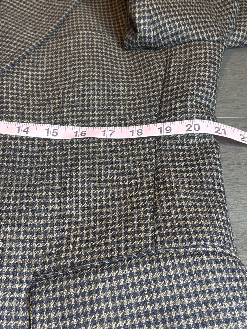 🤎Brown Houndstooth Sport Coat Wool Blazer Classic Tailored Mens 42S Vito Rufolo - Picture 13 of 15